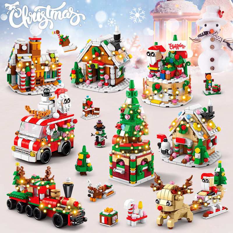 Kids Xmas Toys Ideas - Набор строительных блоков 10-в-1: Рождественский олень,