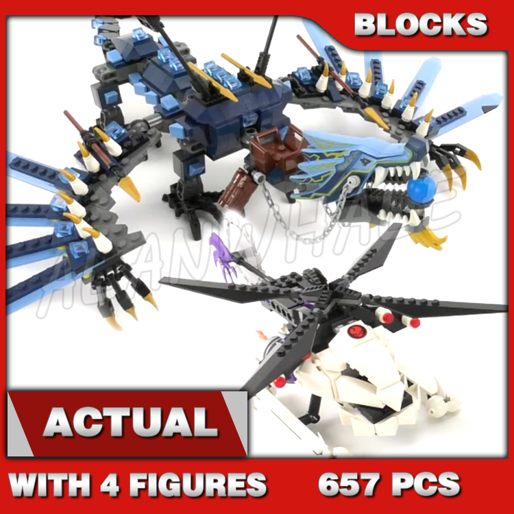Kids Toys Helicopter - 657 шт. Shinobi Bule Lightning Dragon
