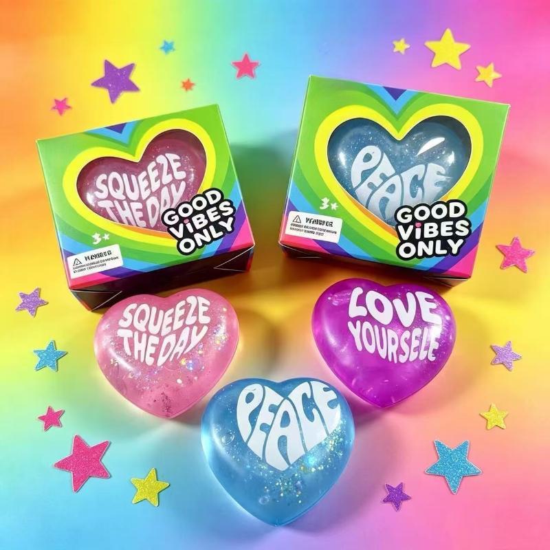 Kids Toys Quotes - 【M】Игрушки-антистресс в форме сердца с блестками