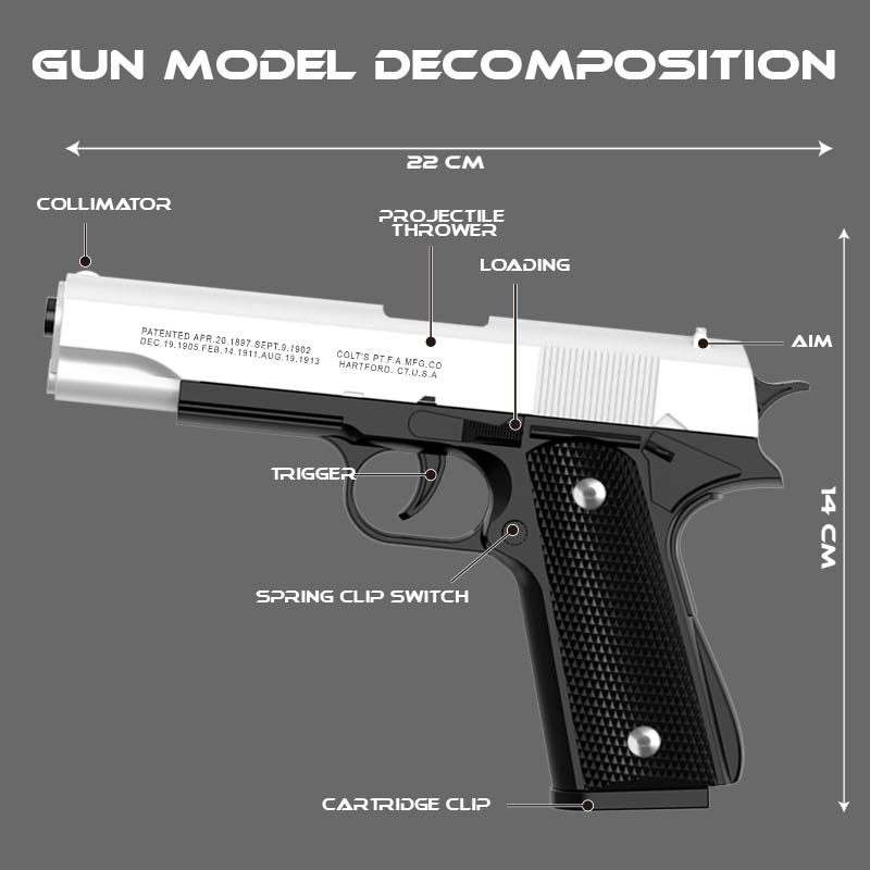 M1911 Colt Toy Gunman Gun, Sof – обзор и цена Catapult Launcher Toy